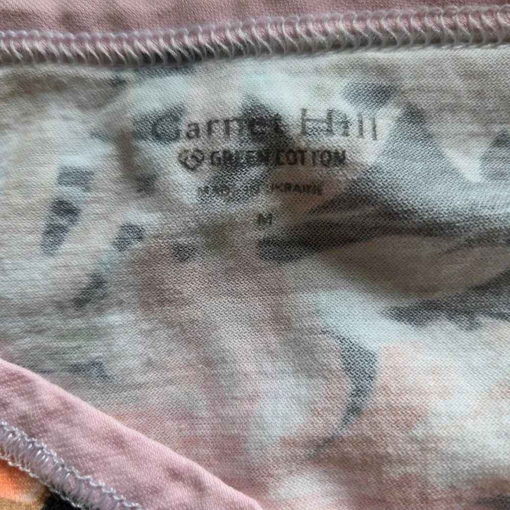 Garnet Hill Organic Cotton Asian Wrap Pajama Set PJ's Onyx Floral Medium 9174